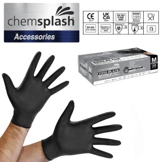 Chemsplash Engi-Black Nitrile Powder Free Disposable Gloves XL