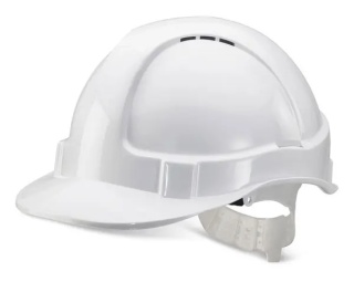 Economy Vented Helmet- White Plastic Harness