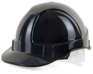 Economy Vented Helmet- Black Plastic Harness