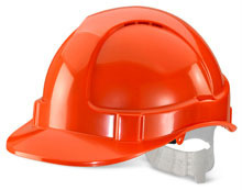 Economy Vented Helmet- Orange Plastic Harness