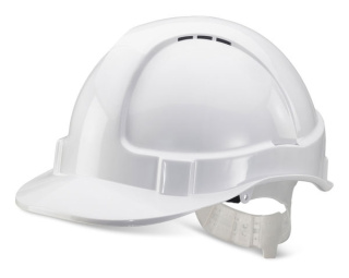 Economy Vented Helmet- White Plastic Harness